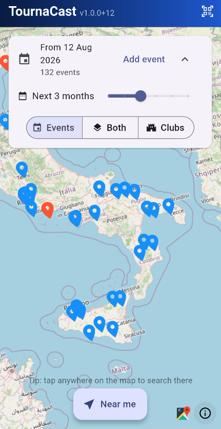 TournaCast map